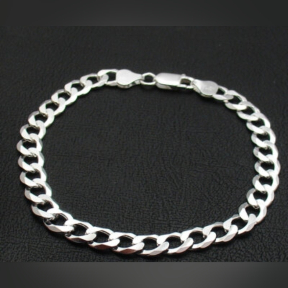 Men's Real Italian Silver Chain Bracelet